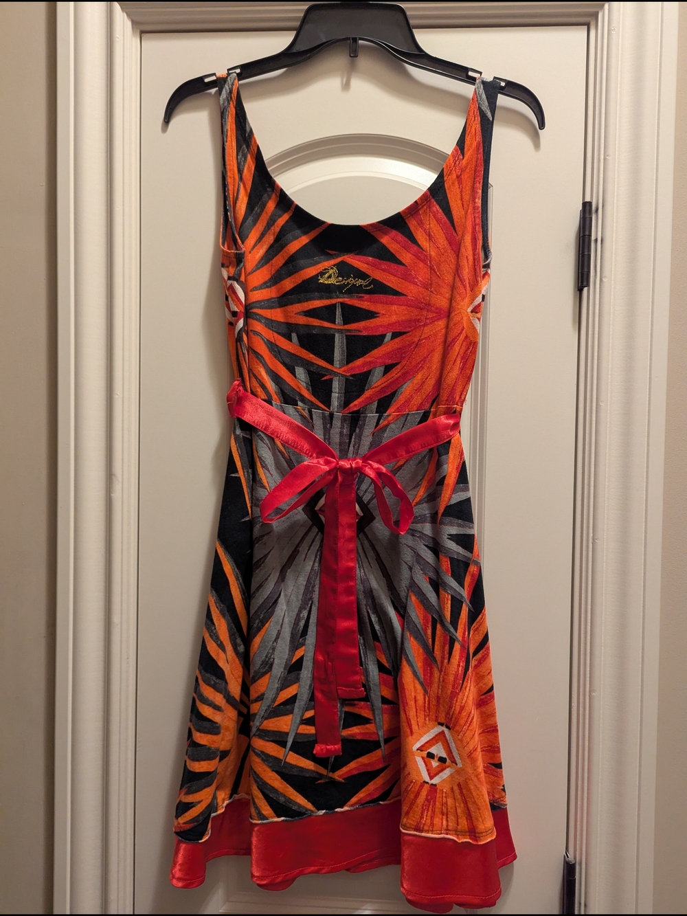 Desigual Orange, Black & Red Graphic Mini Dress - Picture 2 of 3
